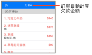 訂單修改後將自動計算欠、退款金額