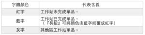 訂單文字顏色